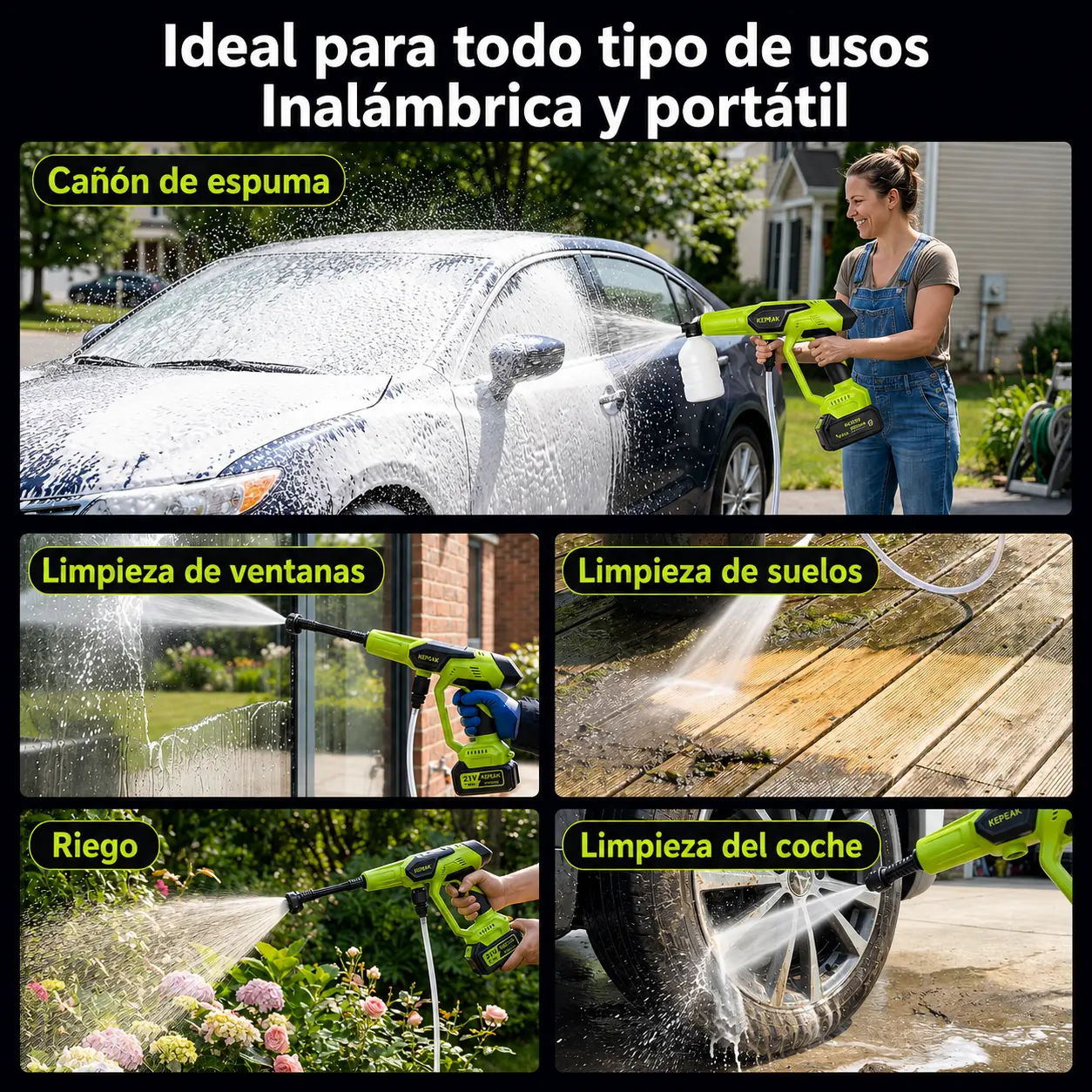 Hidrolimpiadora portátil inalámbrica 100 bar — imagen 5