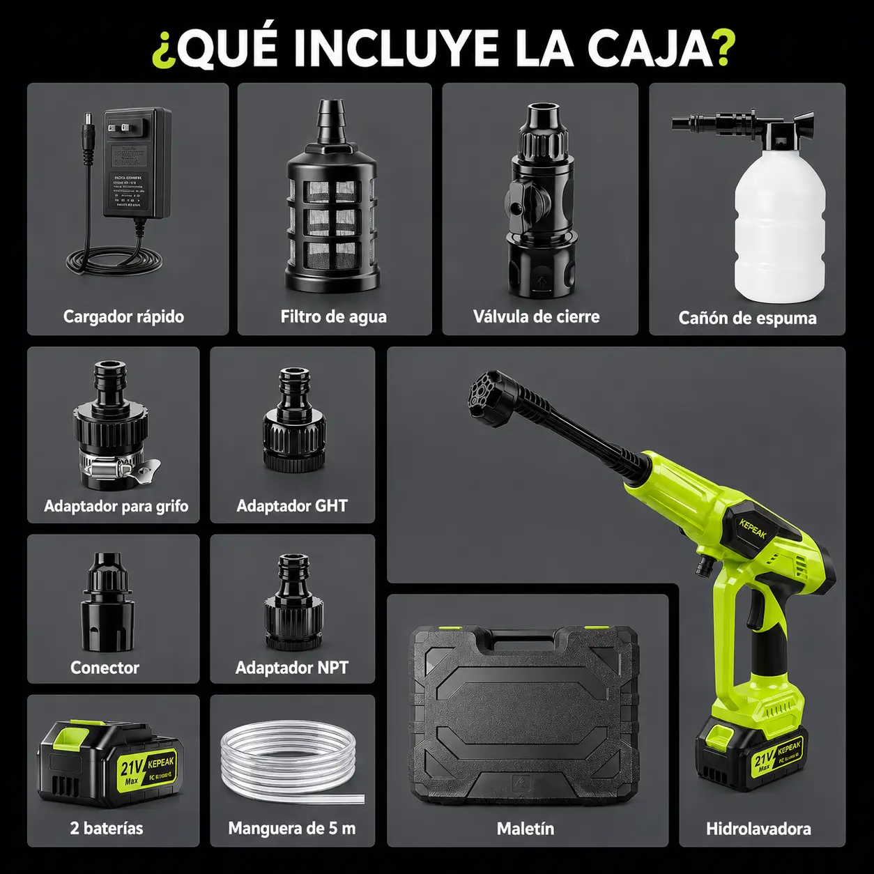 Hidrolimpiadora portátil inalámbrica 100 bar — imagen 6
